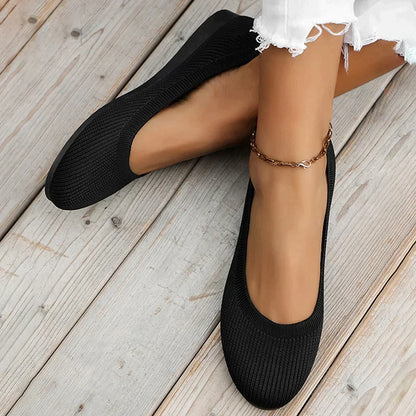 Chaussures plates confortables en tricot pour femmes