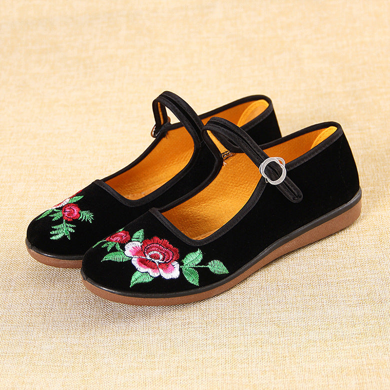 Chaussures orthopédiques brodées à fond souple