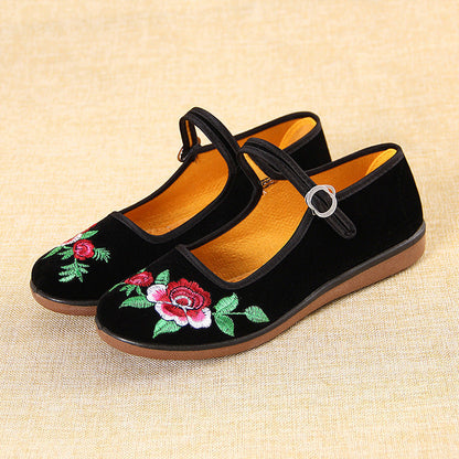 Chaussures orthopédiques brodées à fond souple