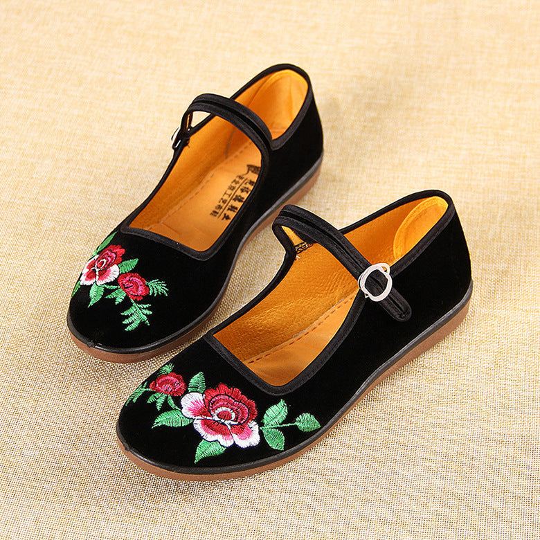 Chaussures orthopédiques brodées à fond souple