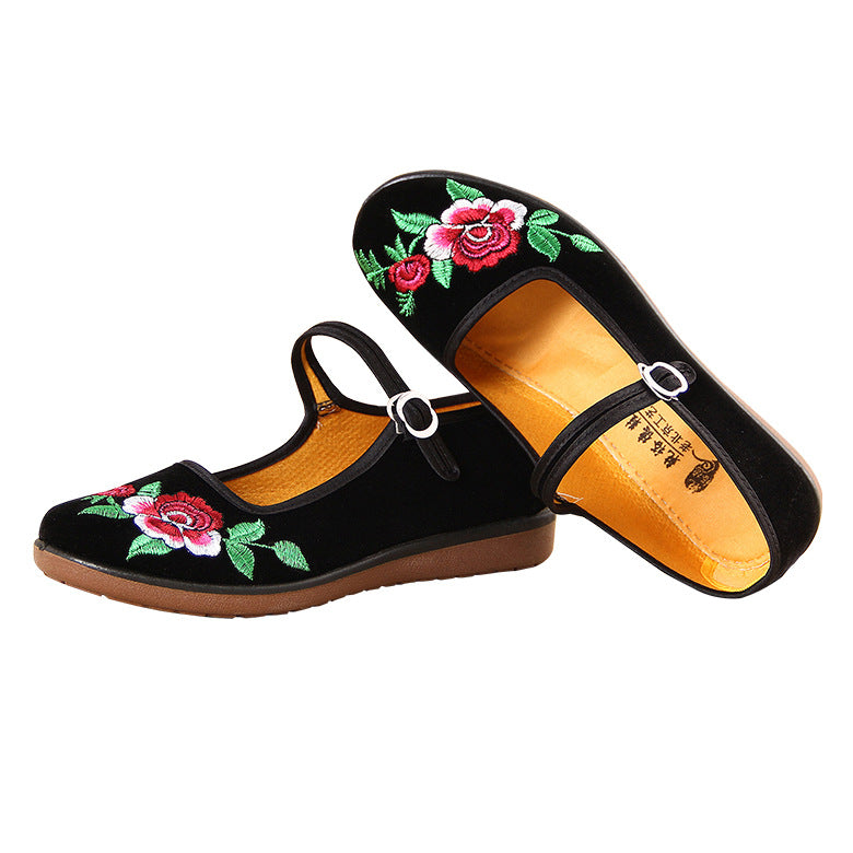Chaussures orthopédiques brodées à fond souple