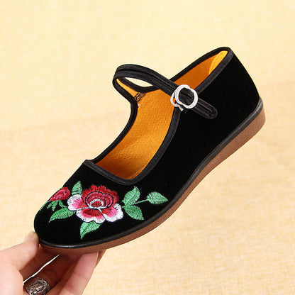 Chaussures orthopédiques brodées à fond souple