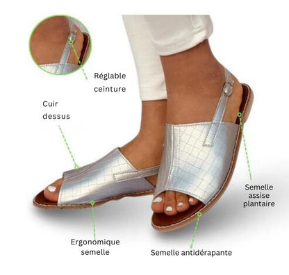 Sandales plates décontractées avec bride arrière