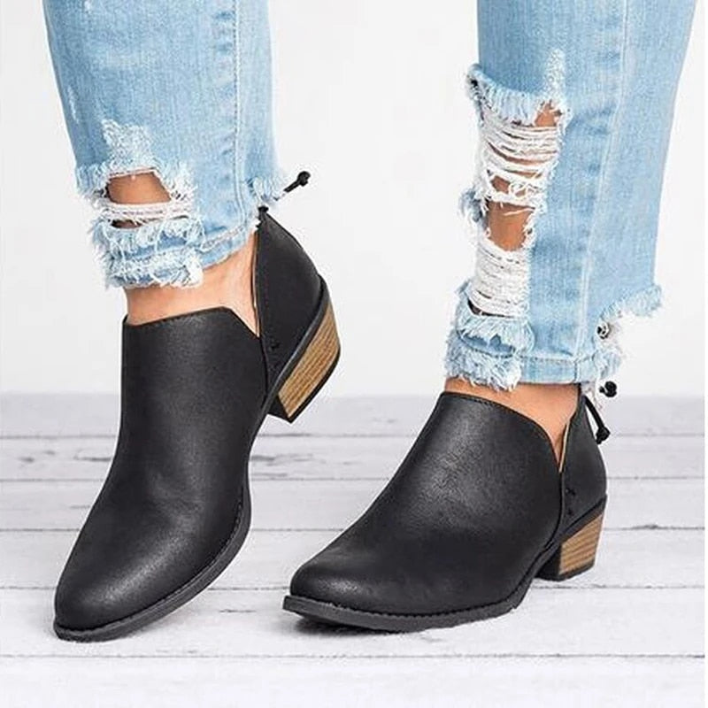 Bottines à talons bas
