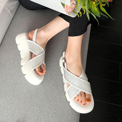 Femmes Talon d'été All-Match Med Clogs Wedge