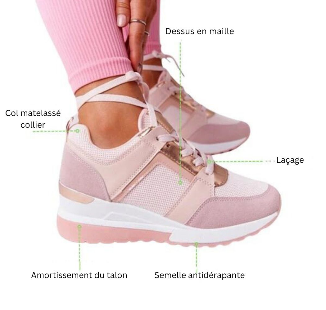 Chaussures orthopédiques à lacets en maille pour femmes