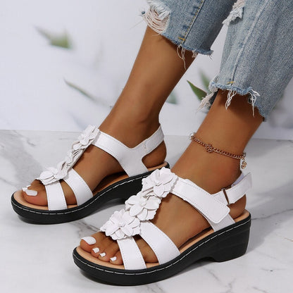 Sandale orthopédique avec motif floral