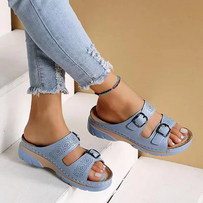 Sandales en cuir de vache pour femmes