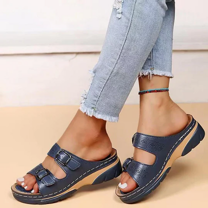 Sandales en cuir de vache pour femmes