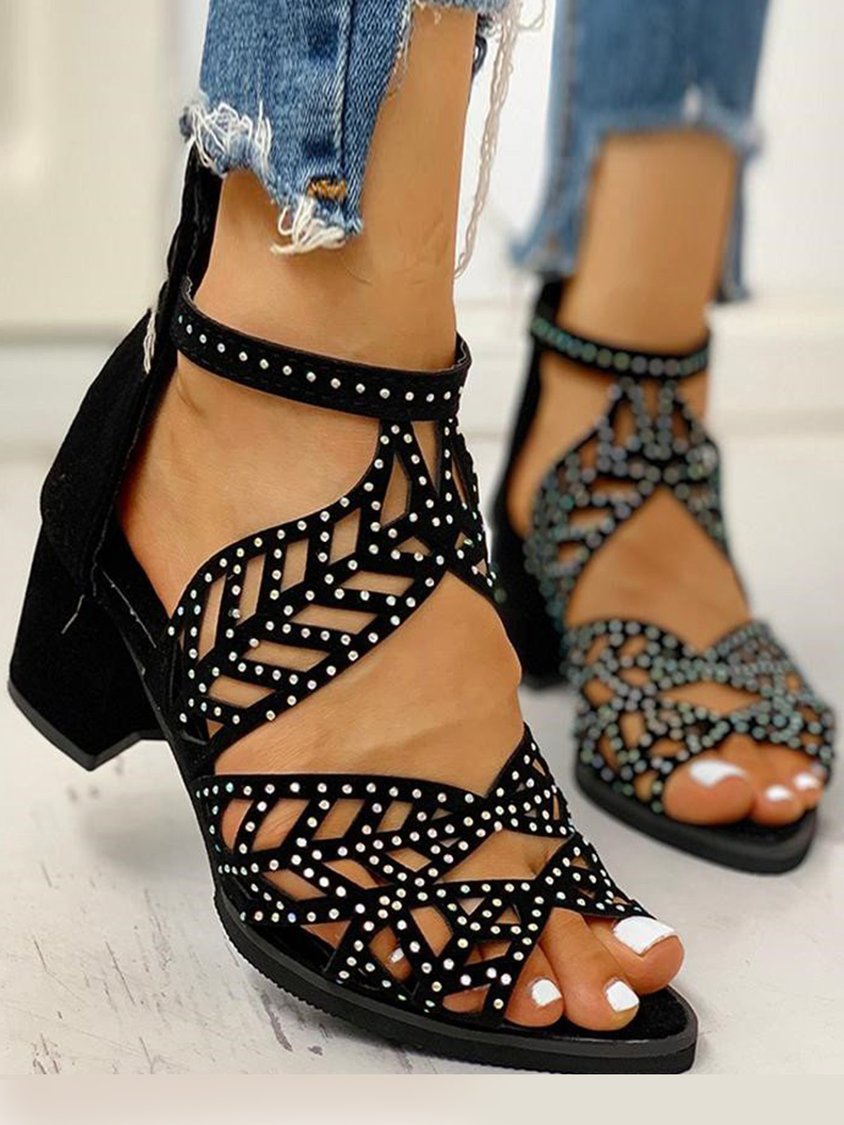 Sandales élégantes à bout ouvert et à talons hauts pour dames