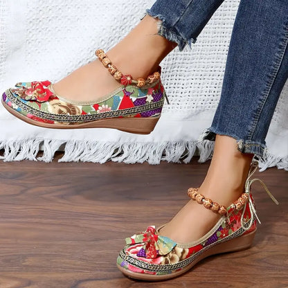 Chaussures plates et décontractées à imprimé floral pour femmes