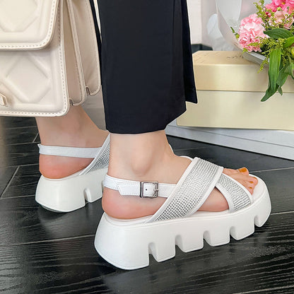 Femmes Talon d'été All-Match Med Clogs Wedge
