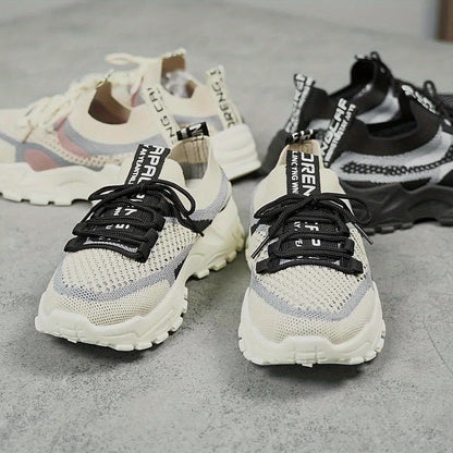 Chaussures de sport d'extérieur respirantes et confortables à couleurs contrastées pour femmes