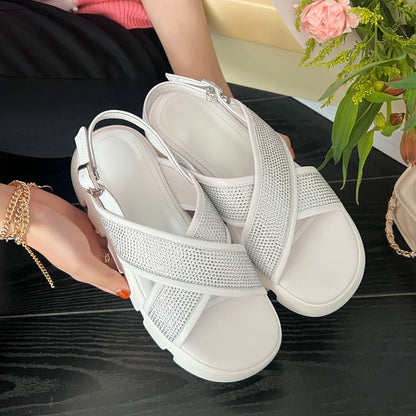 Femmes Talon d'été All-Match Med Clogs Wedge