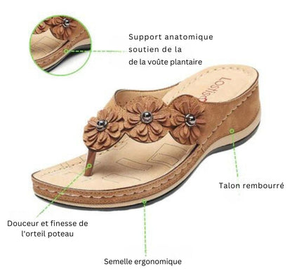 Sandales orthopédiques à pince florale