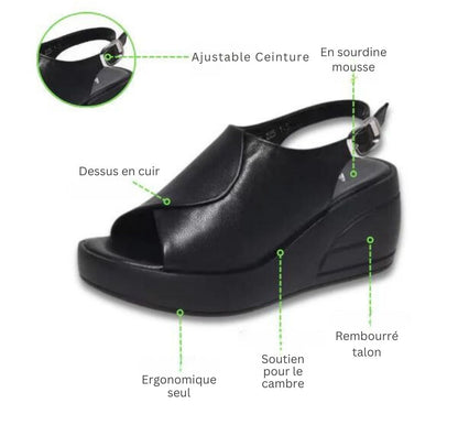 Sandales confortables en cuir épais avec boucle