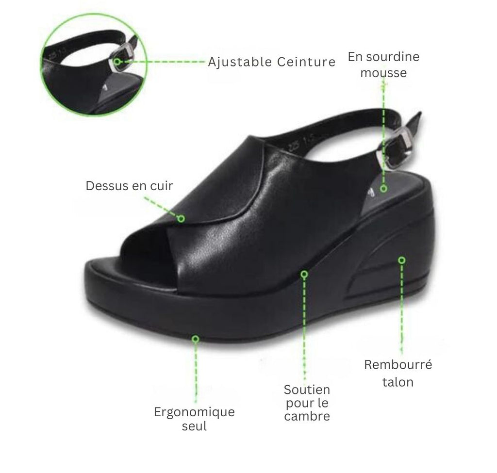 Sandales confortables en cuir épais avec boucle