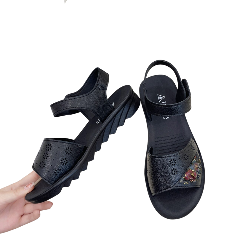 Sandales décontractées en cuir souple pour femmes