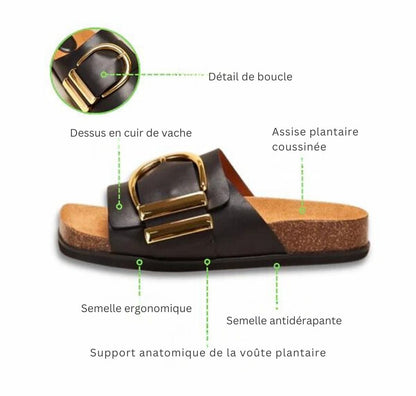 Sandales orthopédiques en cuir de première qualité avec boucles