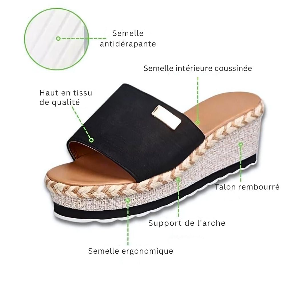 Talons compensés orthopédiques souples et confortables
