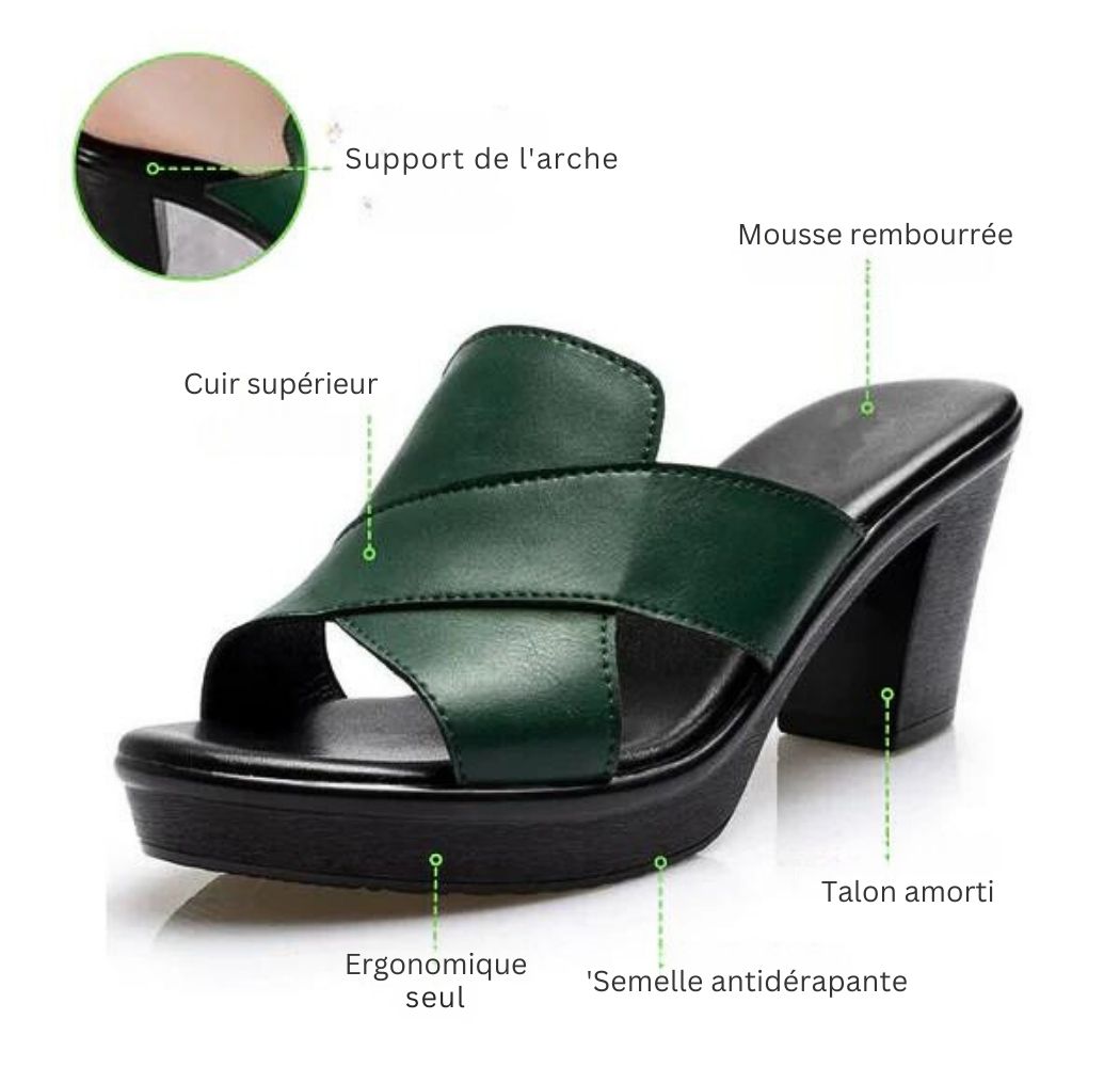 Sandales orthopédiques à haut talon avec plateforme épaisse