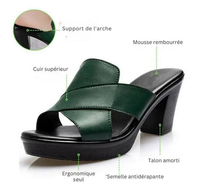 Sandales orthopédiques à haut talon avec plateforme épaisse