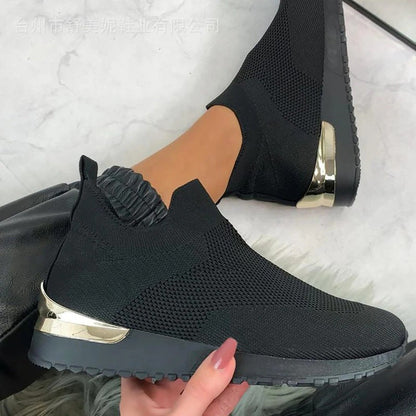 Femmes Casual Sneakers Slip On Classic Jogging Pumps Shoes
