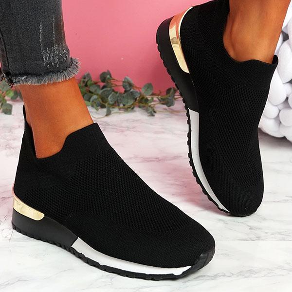 Femmes Casual Sneakers Slip On Classic Jogging Pumps Shoes