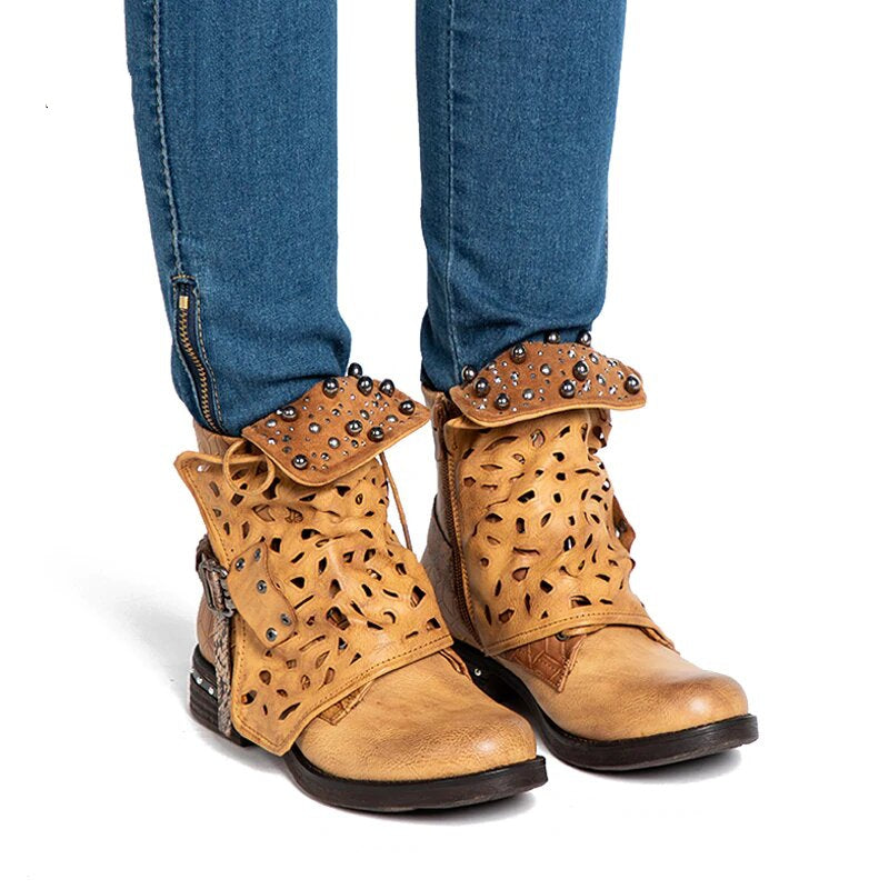 Bottes d'été élégantes et détaillées, offrant un bon soutien