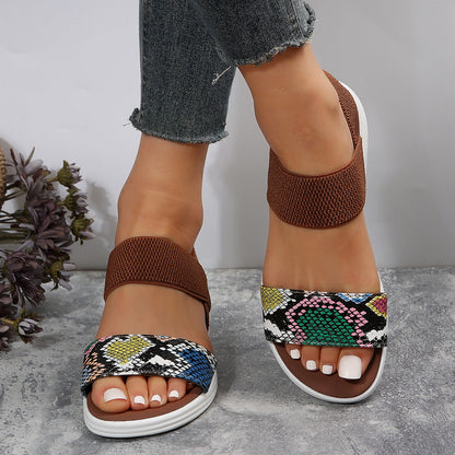 Sandales d'été à talon compensé