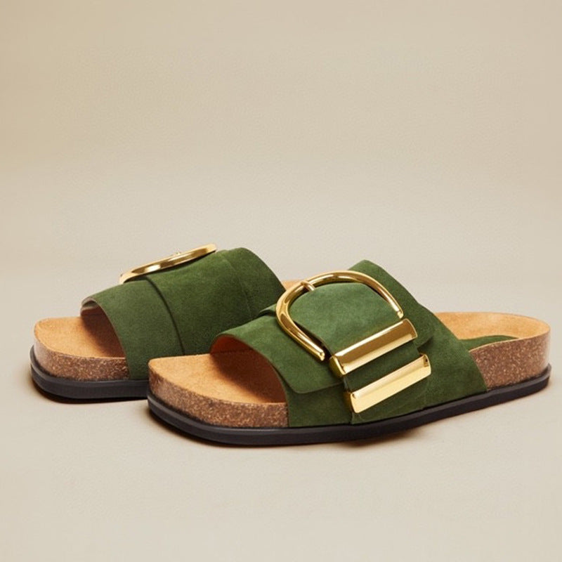 Sandales orthopédiques en cuir de première qualité avec boucles
