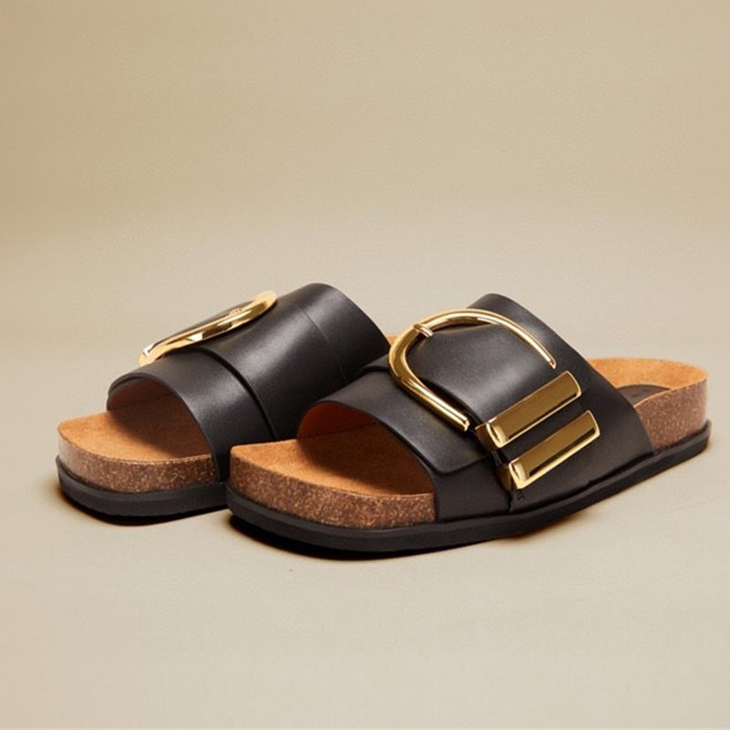 Sandales orthopédiques en cuir de première qualité avec boucles