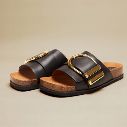 Sandales orthopédiques en cuir de première qualité avec boucles