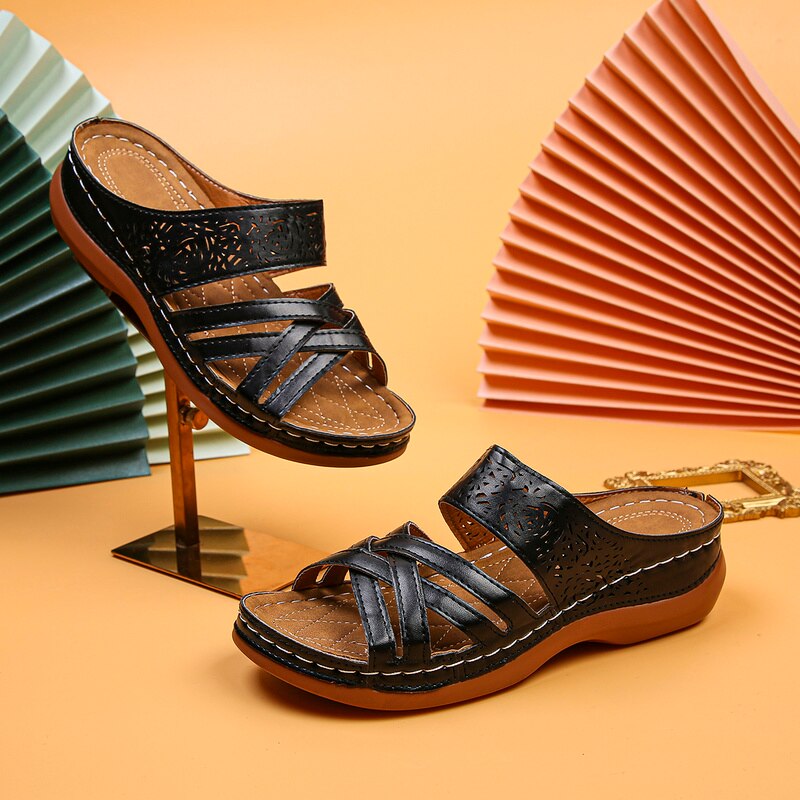 Chaussures à talon compensé et à plate-forme creuse pour femmes