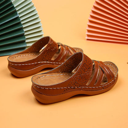 Chaussures à talon compensé et à plate-forme creuse pour femmes