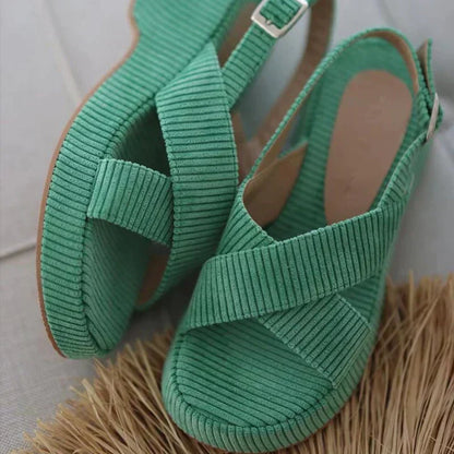 Lazy Suede Cross Strap Casual Sandals (Sandales à lanières croisées en daim)