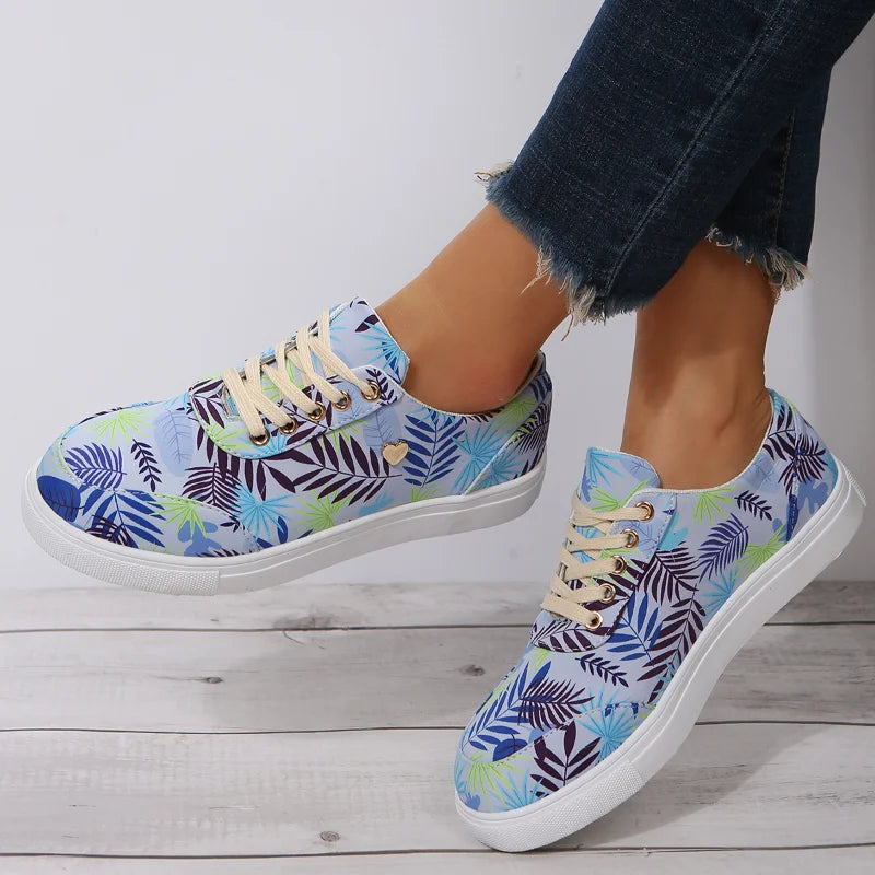 Chaussures décontractées à imprimé hibiscus hawaïen