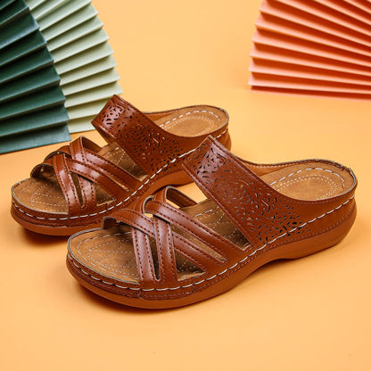 Chaussures à talon compensé et à plate-forme creuse pour femmes