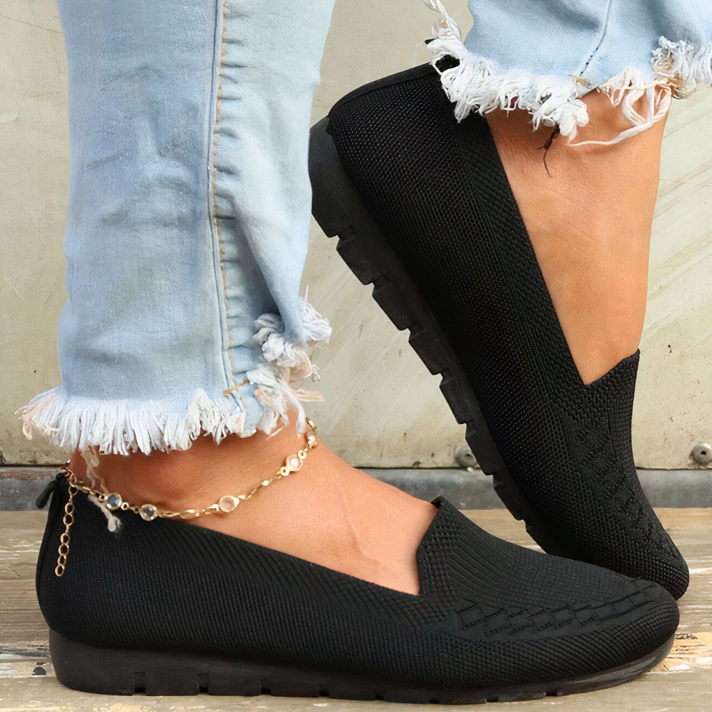 Chaussures de course à pied de route minimaliste noires pour dames
