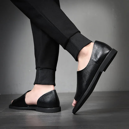 Sandales en cuir pour hommes Chaussures d'été pour hommes