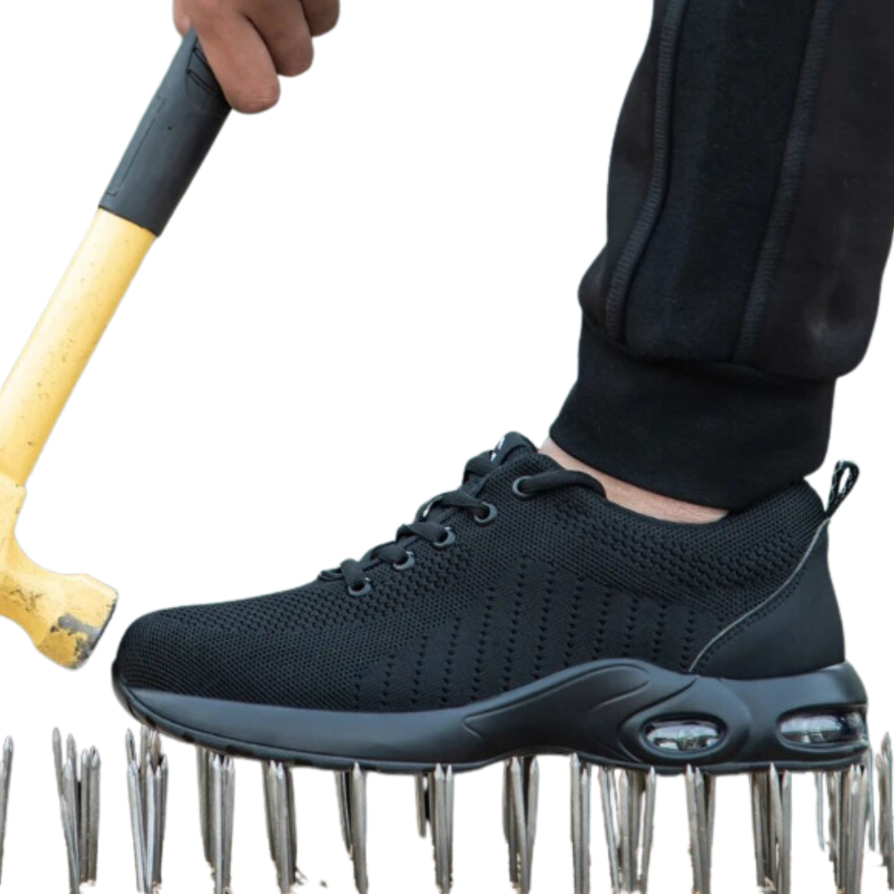 Chaussures de travail à coussin d'air et à nez en acier