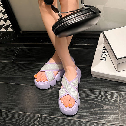 Femmes Talon d'été All-Match Med Clogs Wedge