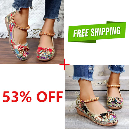 Chaussures plates et décontractées à imprimé floral pour femmes