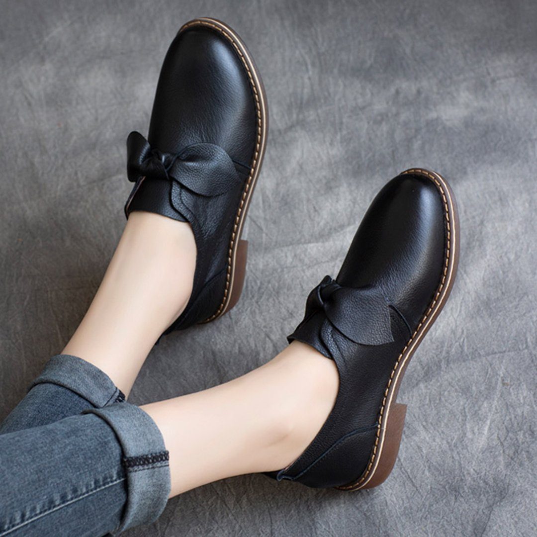 Mocassins classiques en cuir à bout rond