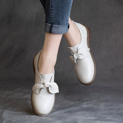 Mocassins classiques en cuir à bout rond