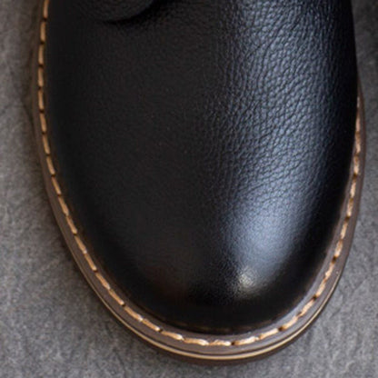 Mocassins classiques en cuir à bout rond