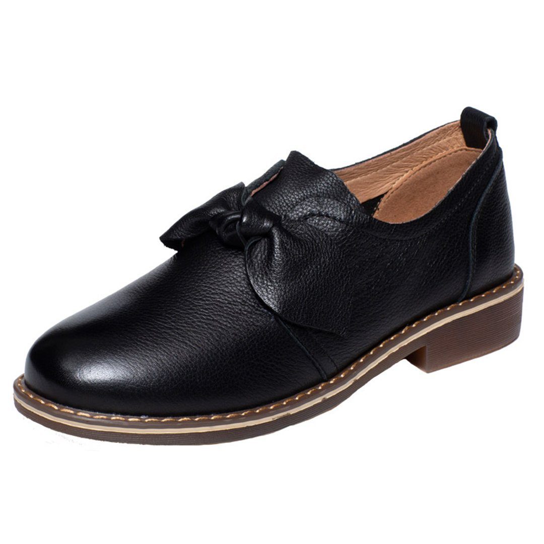 Mocassins classiques en cuir à bout rond