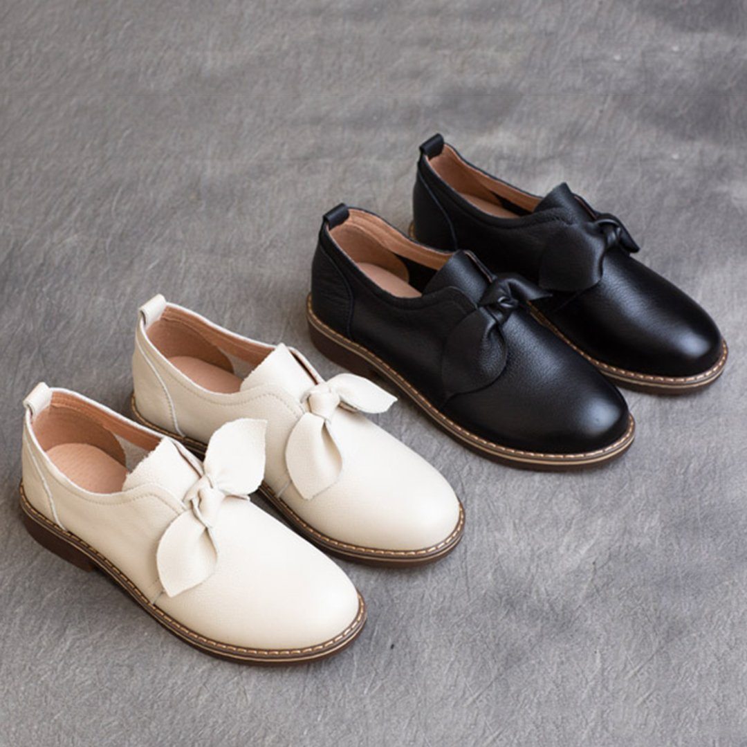 Mocassins classiques en cuir à bout rond