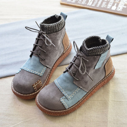 Chaussures en coton à bout rond, à semelle épaisse et à gros bouts molletonnés
