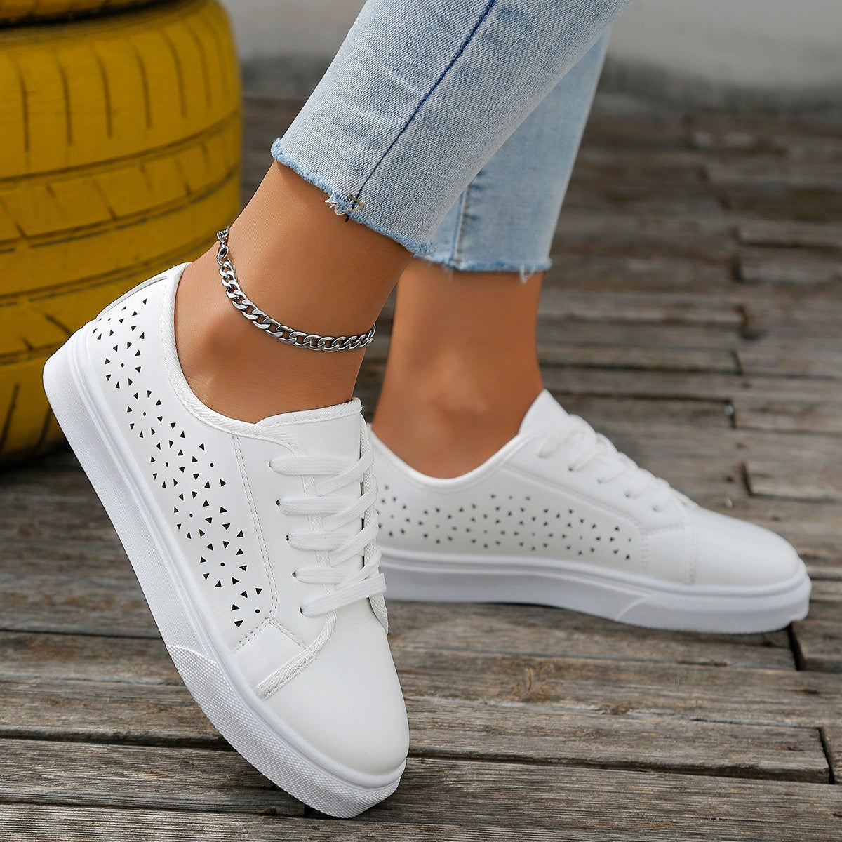 Ladies Womens Casual Flats Low Top Sneakers